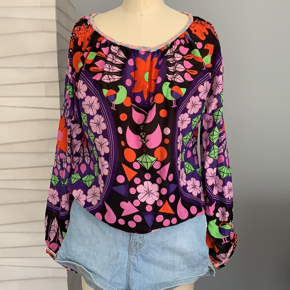 Ciso Premium Silk-blend Floral Blouse